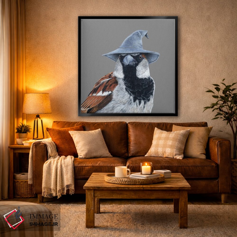 تابلو دکوراتیو گنجشک خانگی ۲ اثر میخائیل ودرنیکوف - D4B