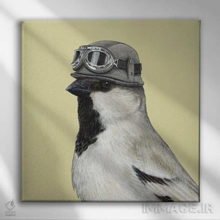 تابلو دکوراتیو "گنجشک بیابانی" اثر میخائیل ودرنیکوف - نمای روبهرو روی دیوار