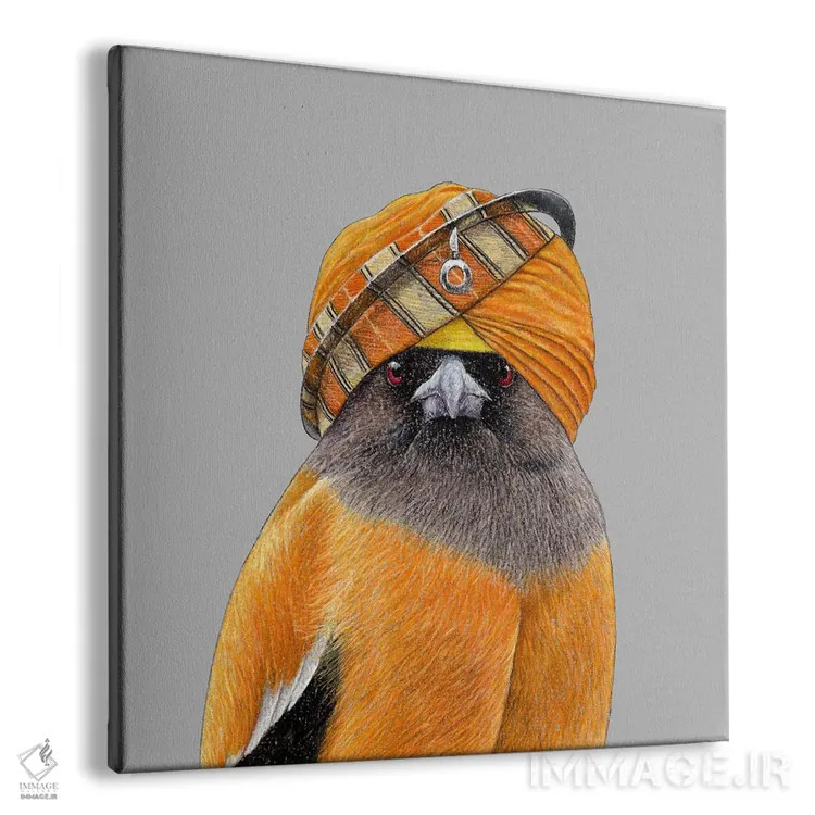 تابلو دکوراتیو "کلاغ درختی سرخ ۲" اثر میخائیل ودرنیکوف - نمای پرسپکتیو محصول