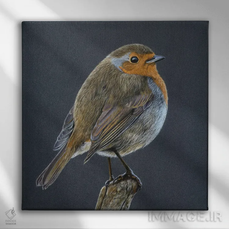 تابلو دکوراتیو "مرغ سهره اروپایی" اثر میخائیل ودرنیکوف - نمای روبهرو روی دیوار