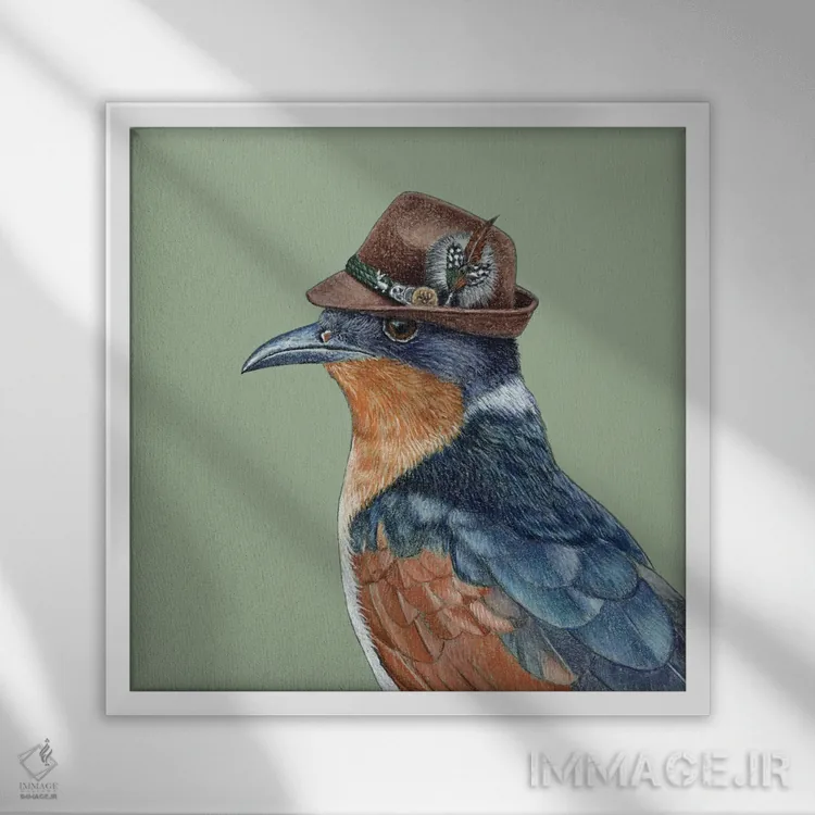 تابلو دکوراتیو "کاکای بال شاه بلوطی" اثر میخائیل ودرنیکوف - نمای قابدار سفید