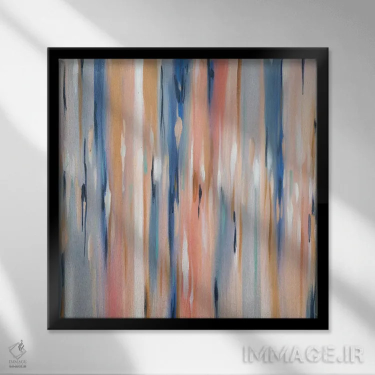 تابلو انتزاعی باران بهاری اثر ماژا - نمای قابدار مشکی