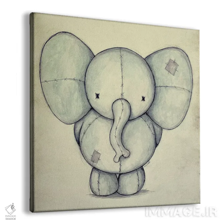 تابلو دکوراتیو فیل بامزه اثر مایک کوبو - نمای پرسپکتیو محصول