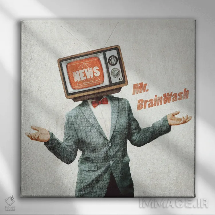 تابلو دکوراتیو آقای برین واش اثر مایک کوبو - نمای روبهرو روی دیوار