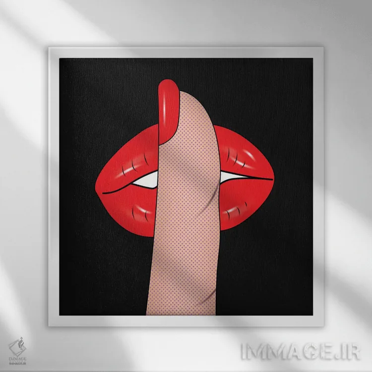 تابلو دکوراتیو "هیس" اثر مارک اشکنازی - نمای قابدار سفید