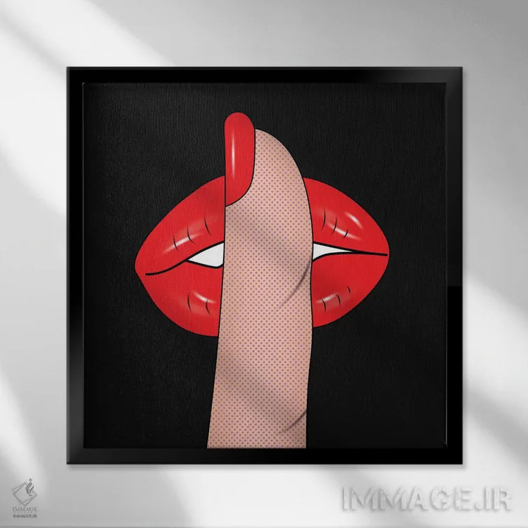 تابلو دکوراتیو "هیس" اثر مارک اشکنازی - نمای قابدار مشکی