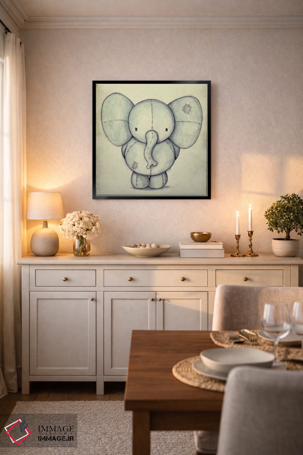 تابلو دکوراتیو فیل بامزه اثر مایک کوبو - D6B