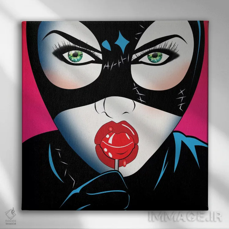 تابلو دکوراتیو "زن گربه ای ۳" اثر مارک اشکنازی - نمای روبهرو روی دیوار