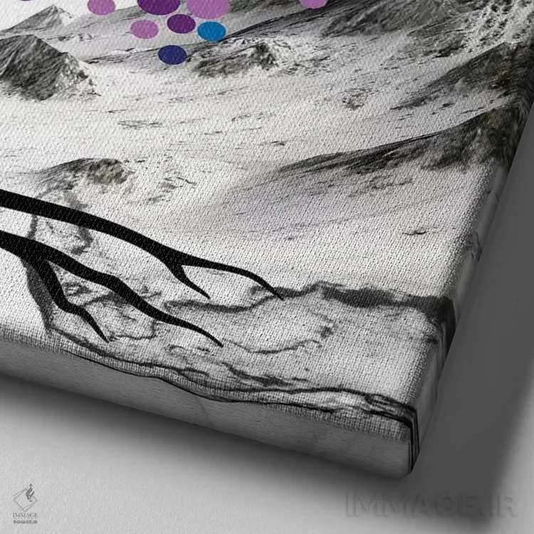 تابلو دکوراتیو "درخت رنگی" اثر مارک اشکنازی - نمای نزدیک بافت بوم