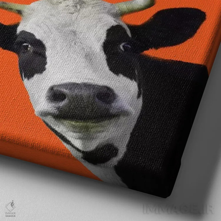 تابلو دکوراتیو "گاو ۳" اثر مارک اشکنازی - نمای نزدیک بافت بوم