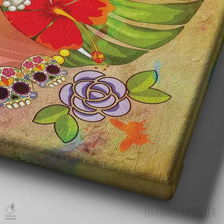 تابلو دکوراتیو "فریدا کالو ۳" اثر مارک اشکنازی - نمای نزدیک بافت بوم