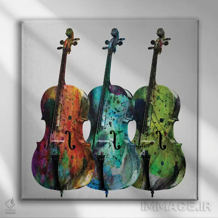 تابلو دکوراتیو "ویولنسل ها" اثر مارک اشکنازی - نمای روبهرو روی دیوار