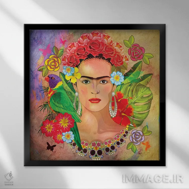 تابلو دکوراتیو "فریدا کالو ۳" اثر مارک اشکنازی - نمای قابدار مشکی