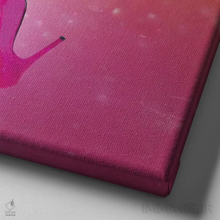 تابلو دکوراتیو "توپ دیسکوی صورتی مهمانی" اثر مارک اشکنازی - نمای نزدیک بافت بوم