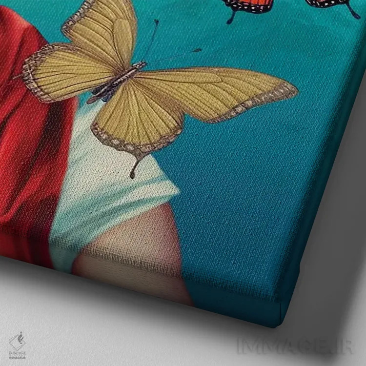 تابلو دکوراتیو "فریدا کالو ۴" اثر مارک اشکنازی - نمای نزدیک بافت بوم