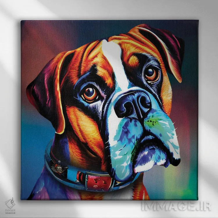 تابلو دکوراتیو "نقاشی بوکسور" اثر مارک اشکنازی - نمای روبهرو روی دیوار