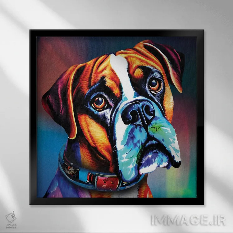 تابلو دکوراتیو "نقاشی بوکسور" اثر مارک اشکنازی - نمای قابدار مشکی