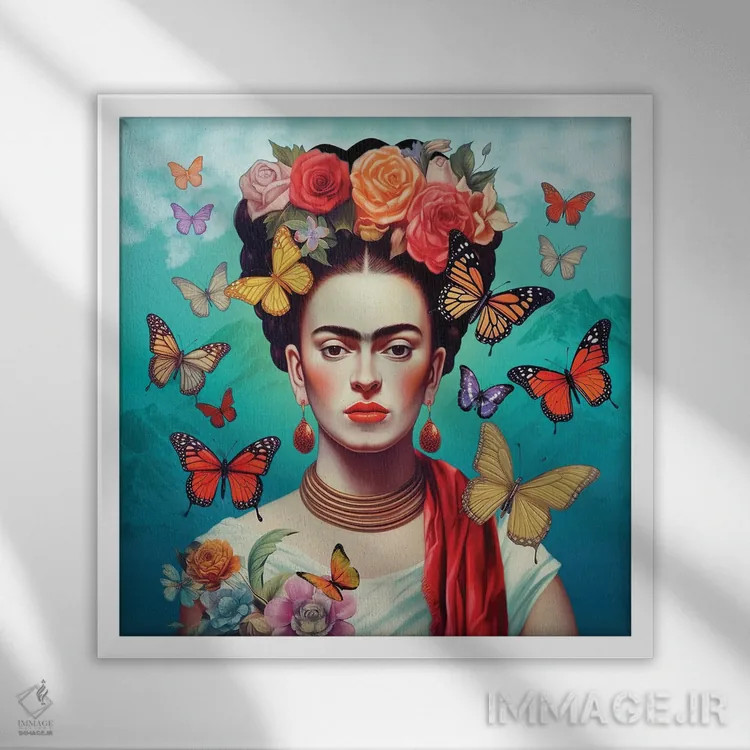 تابلو دکوراتیو "فریدا کالو ۴" اثر مارک اشکنازی - نمای قابدار سفید