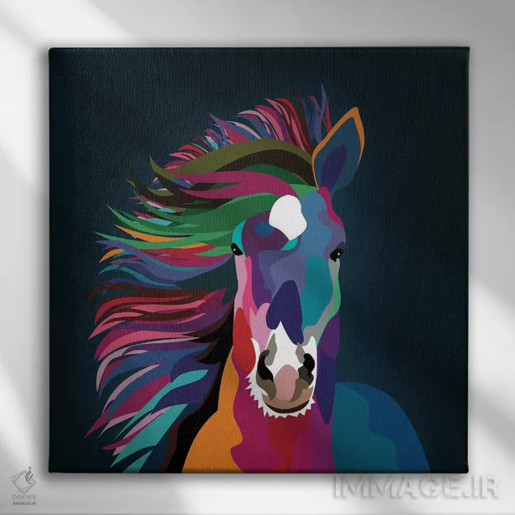 تابلو دکوراتیو "اسب" اثر مارک اشکنازی - نمای روبهرو روی دیوار