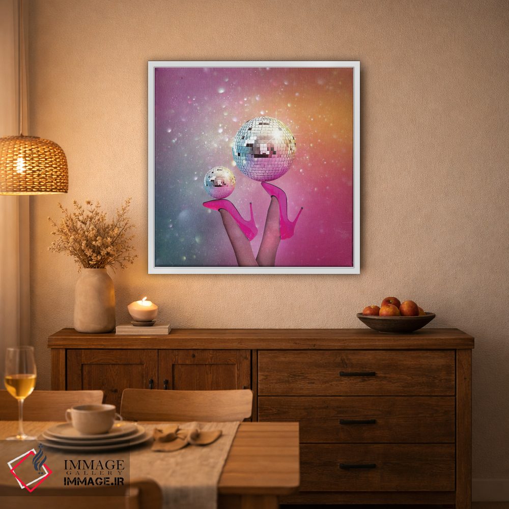 تابلو دکوراتیو "توپ دیسکوی صورتی مهمانی" اثر مارک اشکنازی - D3W