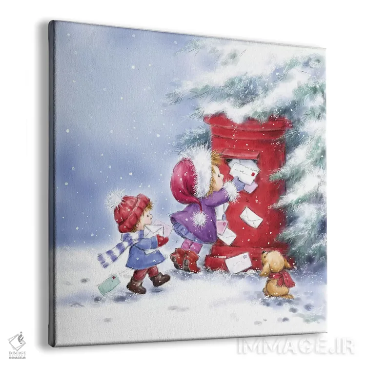 تابلو دکوراتیو "دختر و پسر کوچک با نامه ها" اثر ماکیکو - نمای پرسپکتیو محصول