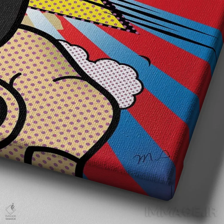 تابلو دکوراتیو "بنگ بنگ" اثر مارک اشکنازی - نمای نزدیک بافت بوم