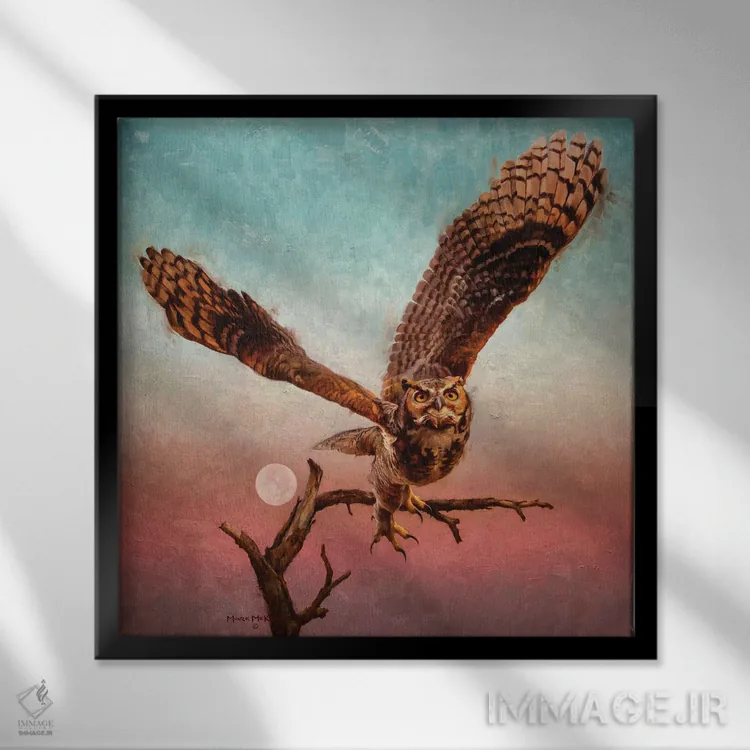 تابلو دکوراتیو به سوی شب اثر مارک مک کنا - نمای قابدار مشکی