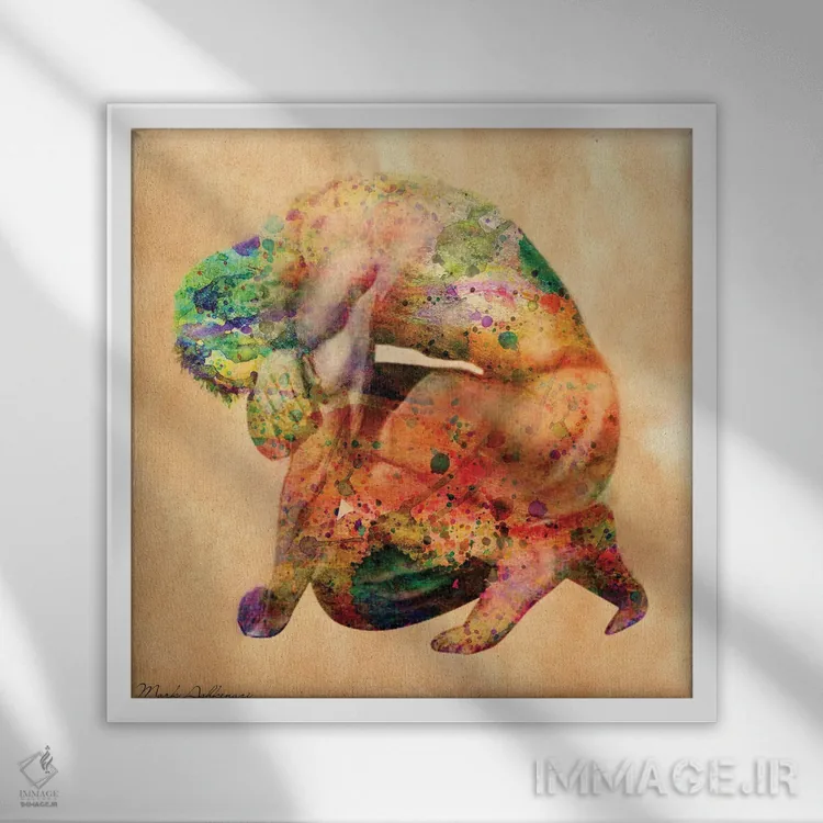 تابلو دکوراتیو "لحظه غمگین" اثر مارک اشکنازی - نمای قابدار سفید