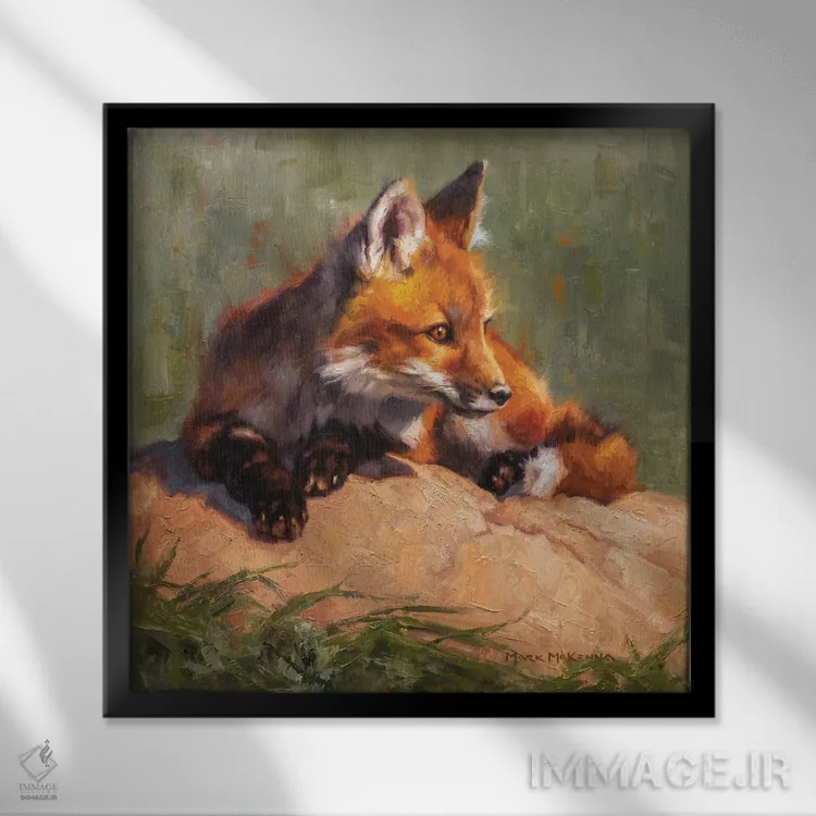 تابلو دکوراتیو استراحتگاه ظهر اثر مارک مک کنا - نمای قابدار مشکی