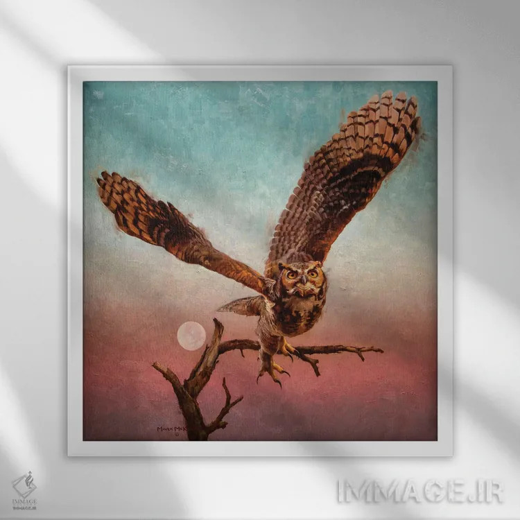 تابلو دکوراتیو به سوی شب اثر مارک مک کنا - نمای قابدار سفید