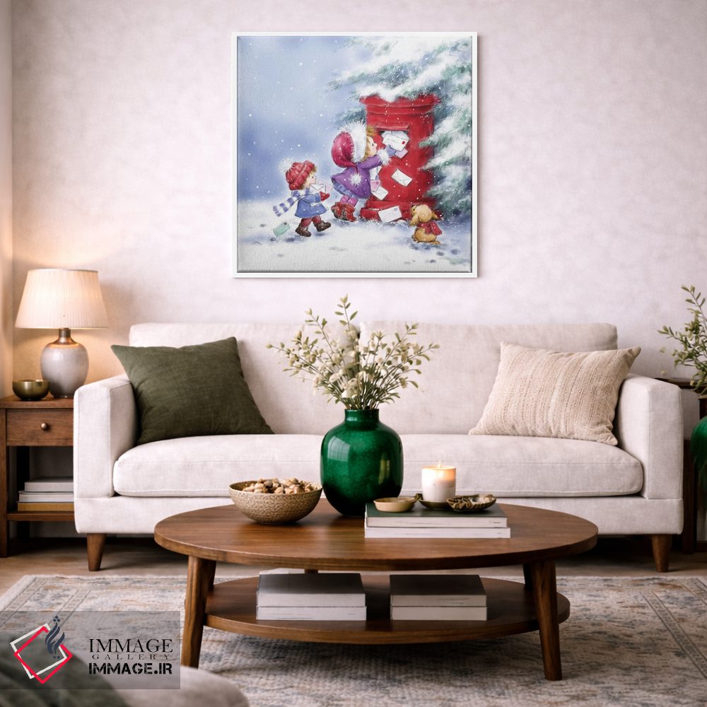 تابلو دکوراتیو "دختر و پسر کوچک با نامه ها" اثر ماکیکو - D2W