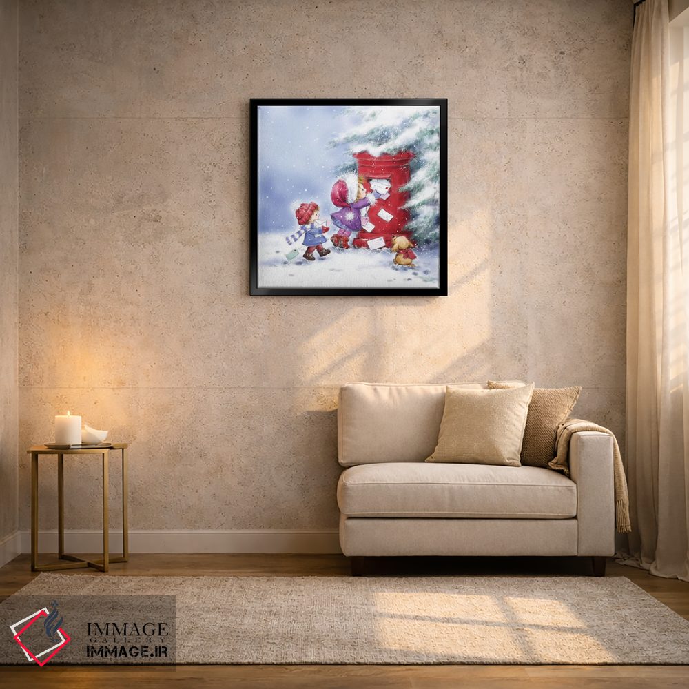 تابلو دکوراتیو "دختر و پسر کوچک با نامه ها" اثر ماکیکو - D5B