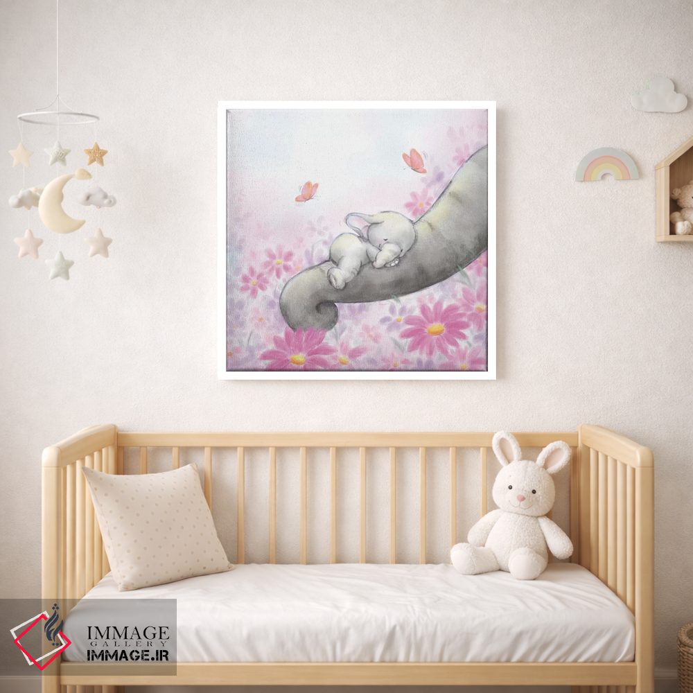 تابلو دکوراتیو "فیل کوچولو در حال خواب" اثر ماکیکو - D1W