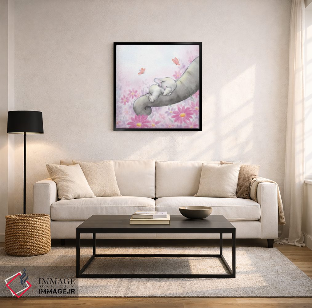 تابلو دکوراتیو "فیل کوچولو در حال خواب" اثر ماکیکو - D3B