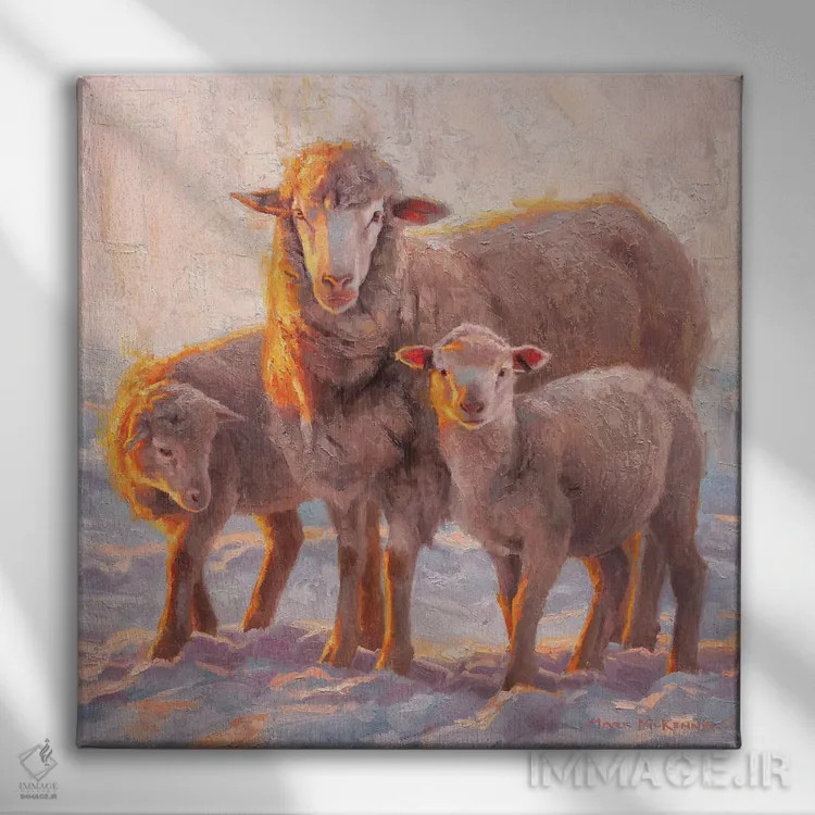 تابلو دکوراتیو غروب خورشید اثر مارک مک کنا - نمای روبهرو روی دیوار