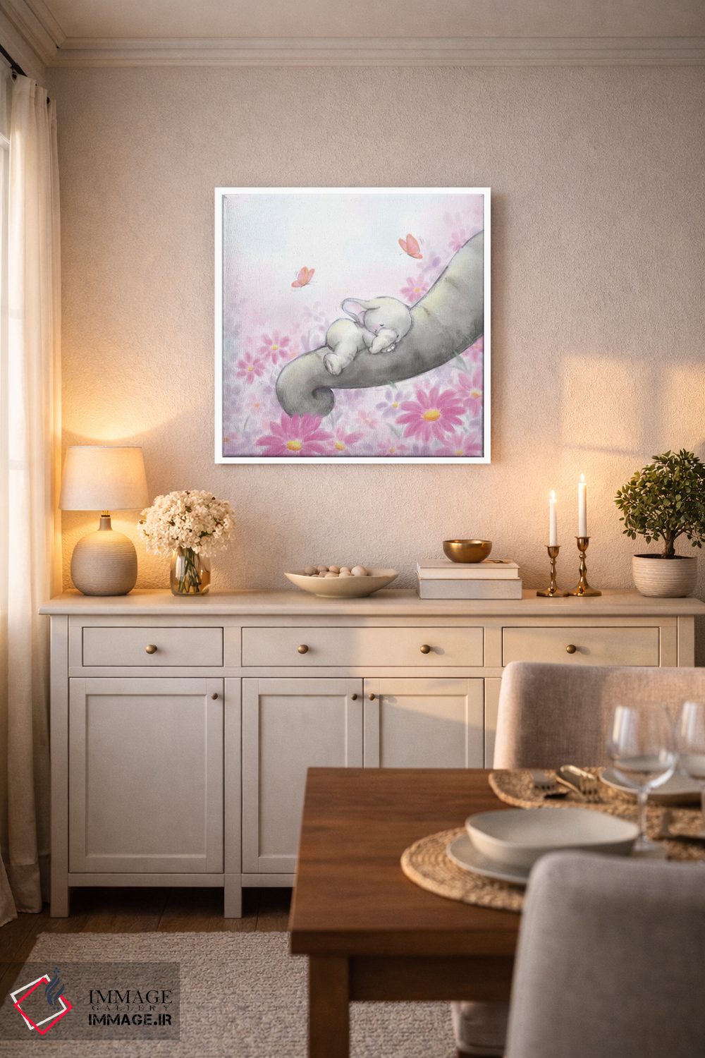 تابلو دکوراتیو "فیل کوچولو در حال خواب" اثر ماکیکو - D5W