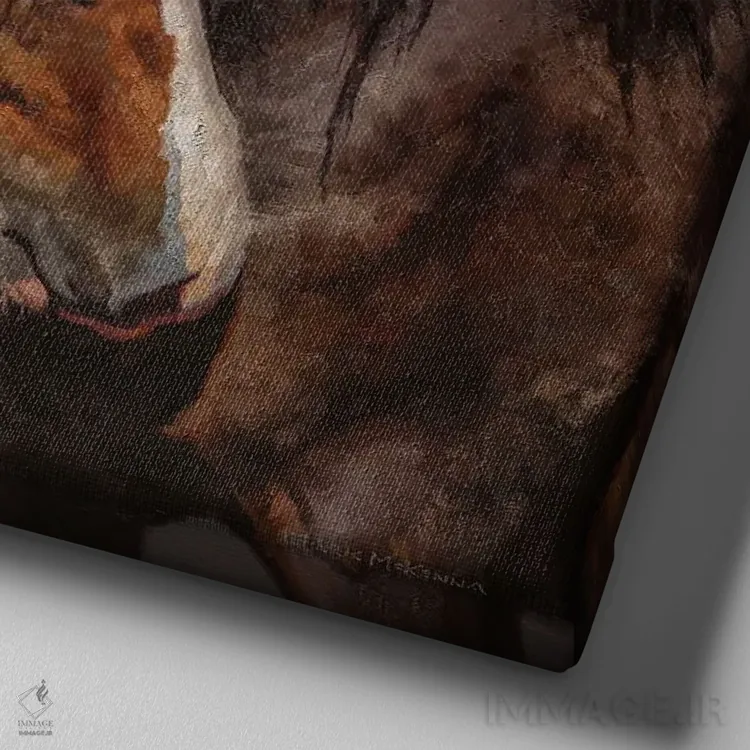 تابلو دکوراتیو آغوش اثر مارک مک کنا - نمای نزدیک بافت بوم