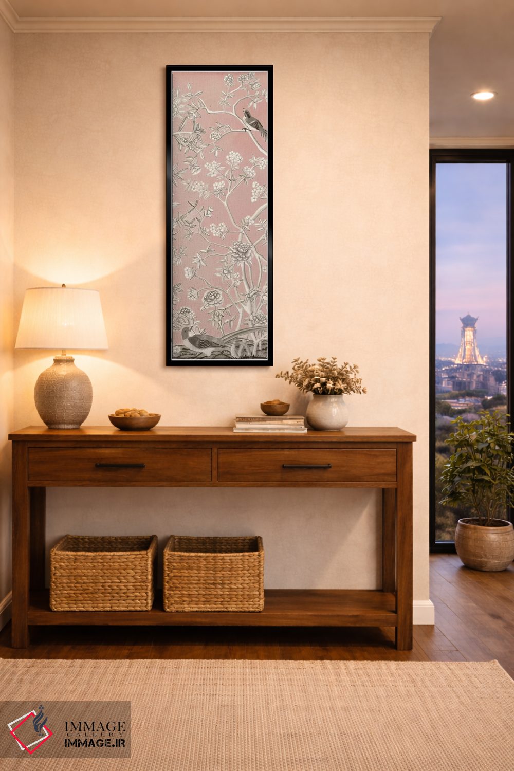 تابلو دکوراتیو چینوزری صورتی یک اثر نائومی مک کاویت - D2B