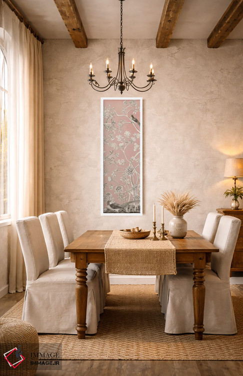 تابلو دکوراتیو چینوزری صورتی یک اثر نائومی مک کاویت - D4W