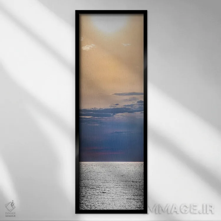 تابلو دکوراتیو اقیانوس فراتر از افق اثر نیک ریو - نمای قابدار مشکی
