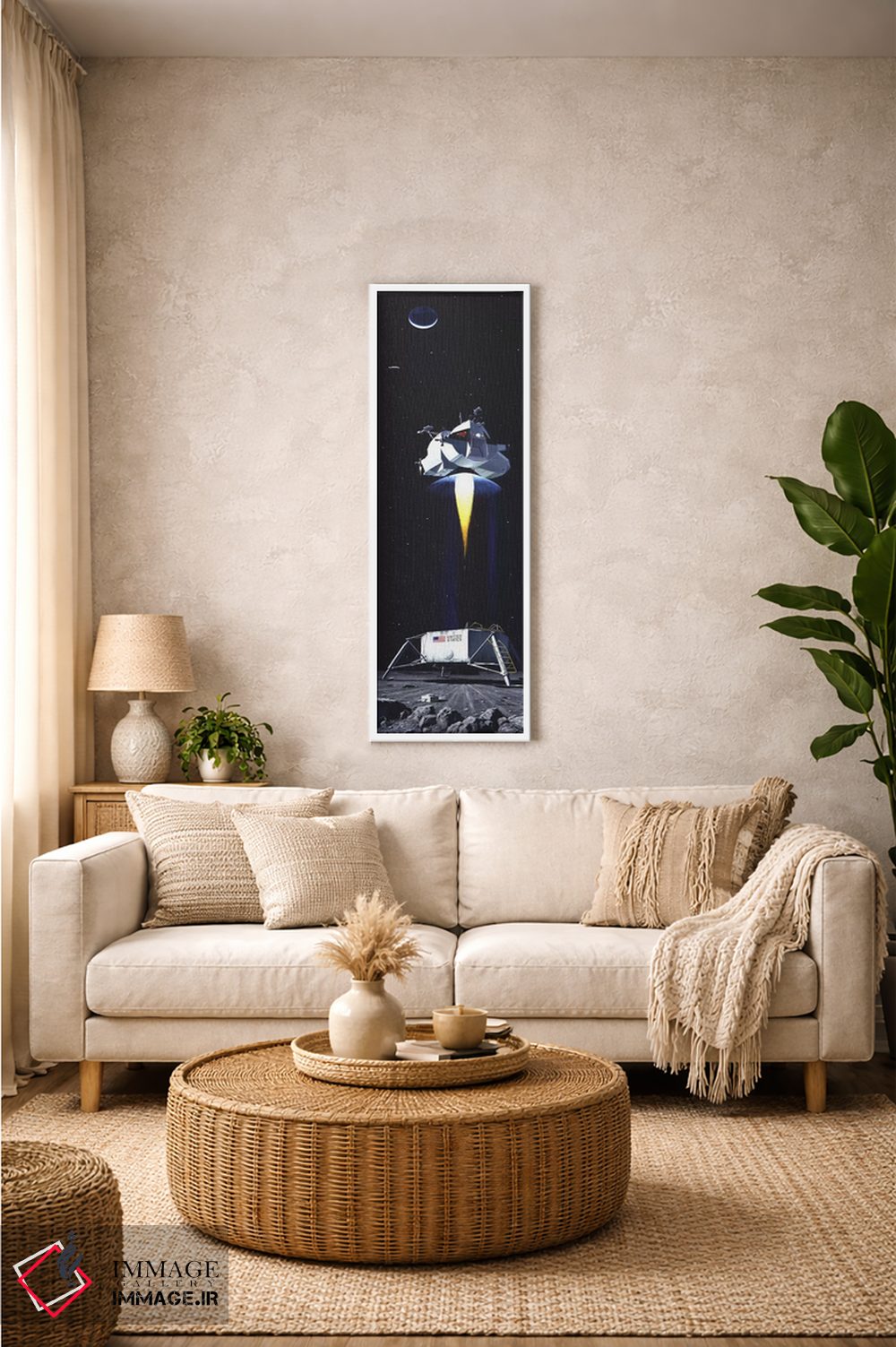 تابلو کلاسیک نمای پانورامای مرد روی ماه اثر نورمن راکول - D1W