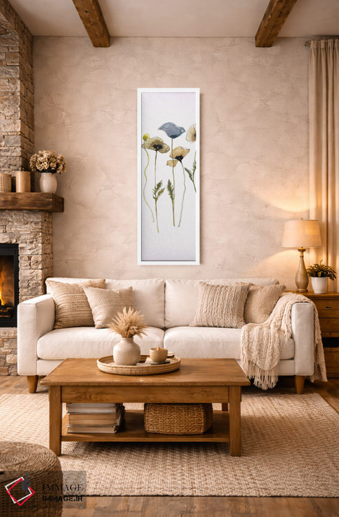 تابلو مینیمال پنل شرق شرقی پاییزی ۱ آبی اثر شرلی نواک - D1W