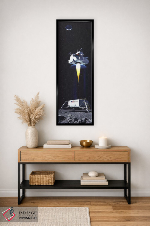 تابلو کلاسیک نمای پانورامای مرد روی ماه اثر نورمن راکول - D2B