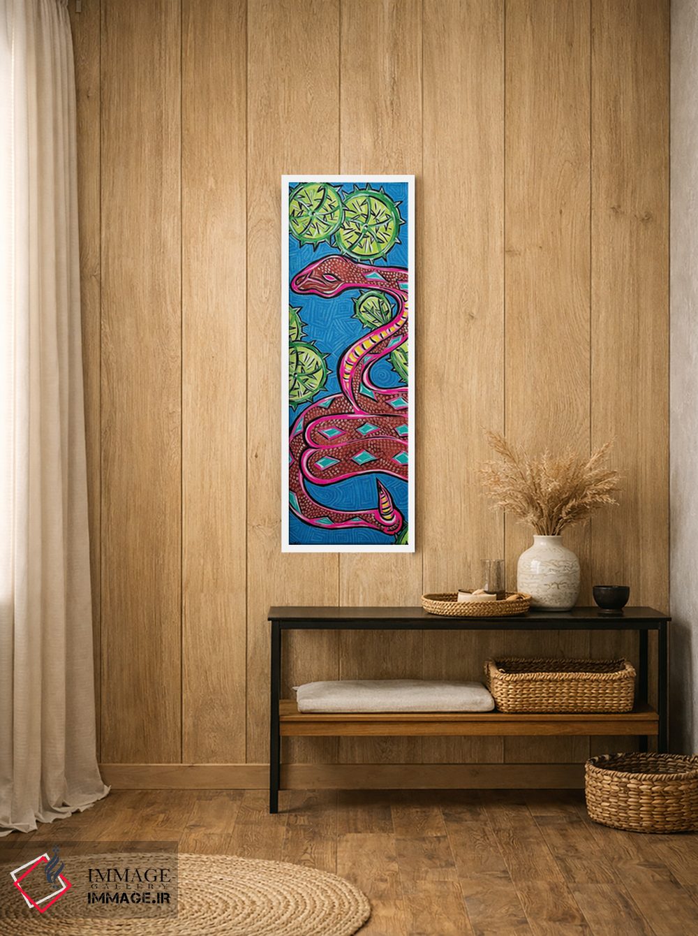 تابلو دکوراتیو آبی مار زنگی اثر نیکولتا پینتس - D1W