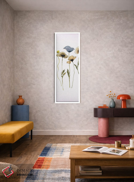 تابلو مینیمال پنل شرق شرقی پاییزی ۱ آبی اثر شرلی نواک - D3W