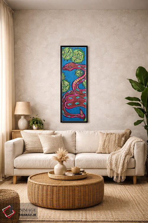 تابلو دکوراتیو آبی مار زنگی اثر نیکولتا پینتس - D2B