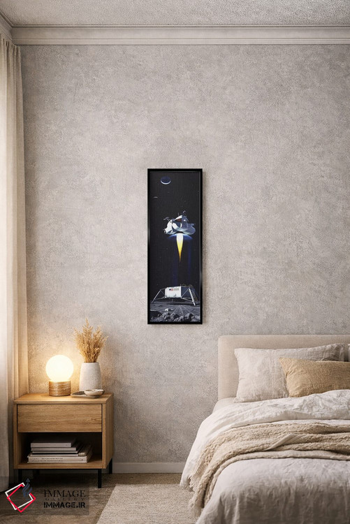 تابلو کلاسیک نمای پانورامای مرد روی ماه اثر نورمن راکول - D5B