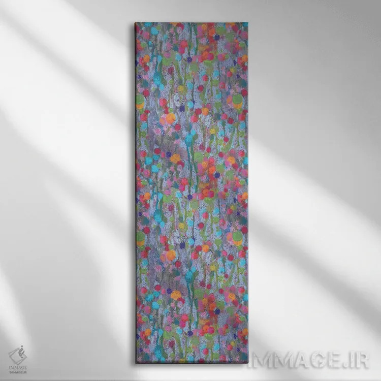 تابلو دکوراتیو سبز پوم پومی اثر نل واتمور - نمای روبهرو روی دیوار