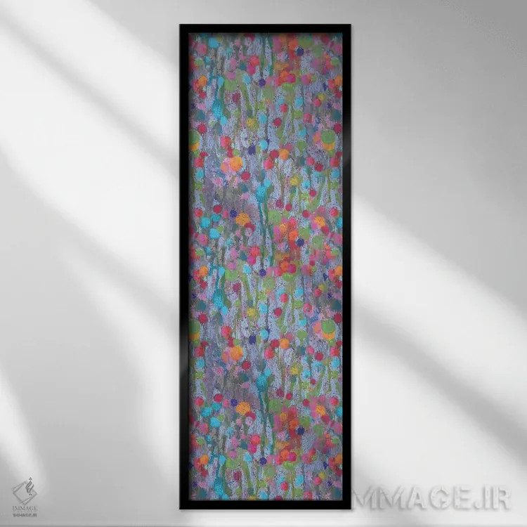 تابلو دکوراتیو سبز پوم پومی اثر نل واتمور - نمای قابدار مشکی