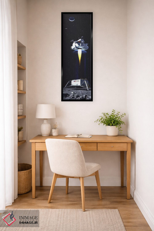 تابلو کلاسیک نمای پانورامای مرد روی ماه اثر نورمن راکول - D6B